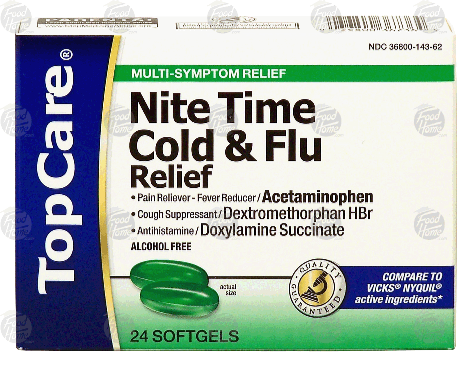 Top Care  nite time cold & flu relief, multi-symptom relief, softgels Full-Size Picture